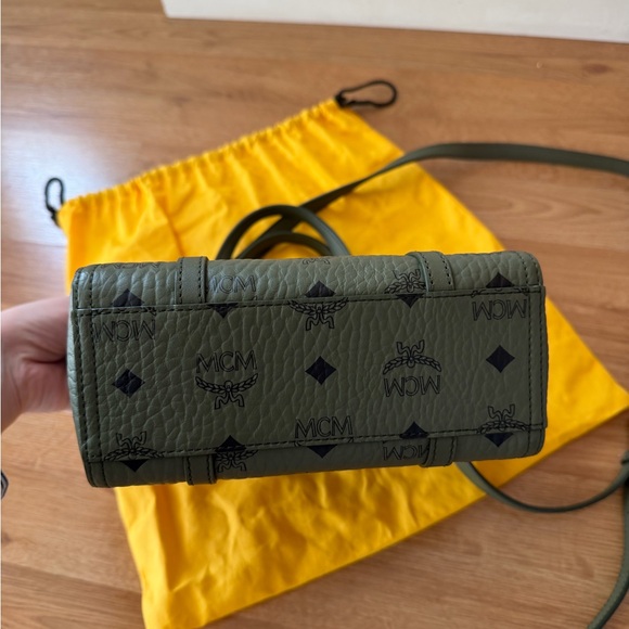 MCM Olive Green Tote with Black Accents - Picture 6 of 7